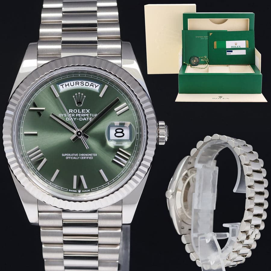 Rolex Day-Date 40 228239 White Gold Olive — фото 3
