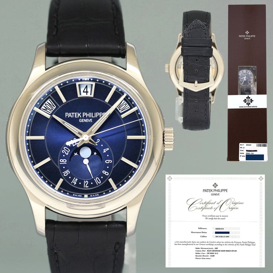 Patek Philippe Annual Calendar 5205G White Gold Blue